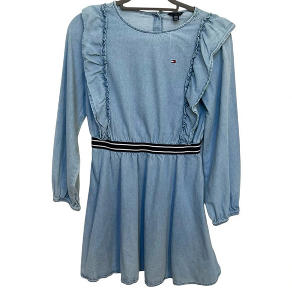Tommy Hilfiger BIg Girl Chambray Wash Dress Size Large 12-14 - Picture 1 of 4